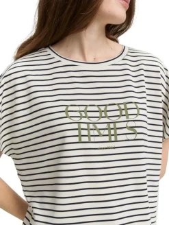 T-Shirt mit Streifenmuster offwhite navy tee stripe