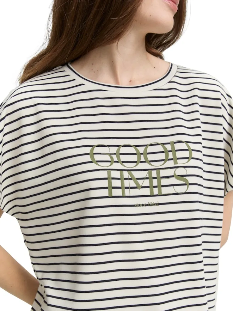 T-Shirt mit Streifenmuster offwhite navy tee stripe