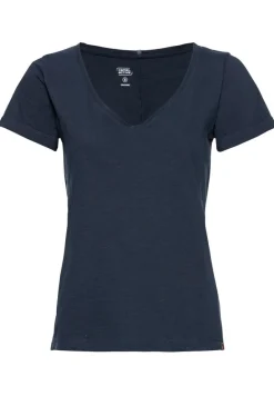 T-Shirt mit V-Ausschnitt dark navy