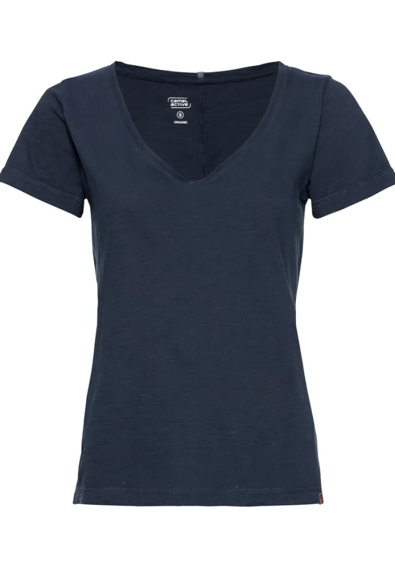 T-Shirt mit V-Ausschnitt dark navy