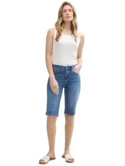TTALEXA SLIM BERMUDA Jeans Shorts clean mid stone blue denim