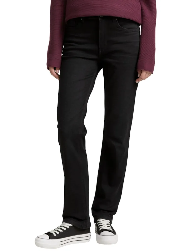 TTELVA STRAIGHT High Waist Jeans black denim