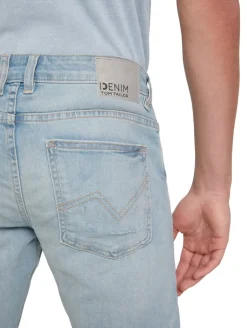 TTPIERS Slim Jeans used bleached blue denim