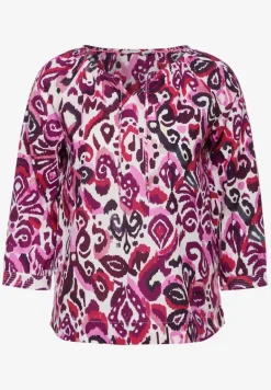 Tunika Bluse mit Print bloomy pink