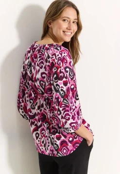 Tunika Bluse mit Print bloomy pink