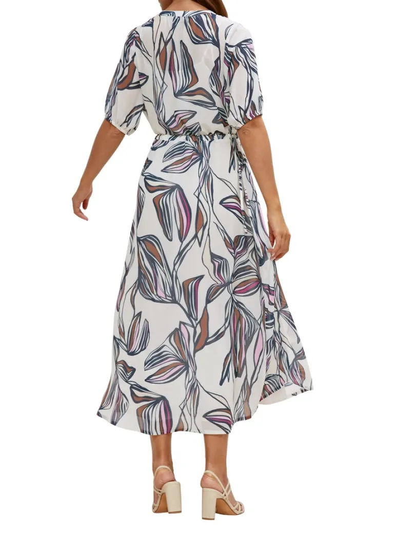 Tunikakleid mit Alloverprint beige