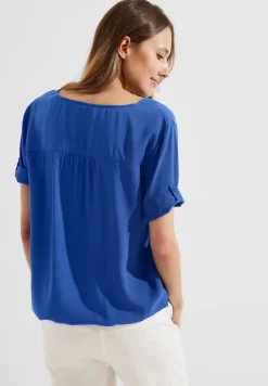 Tunikashirt in Unifarbe blue sea