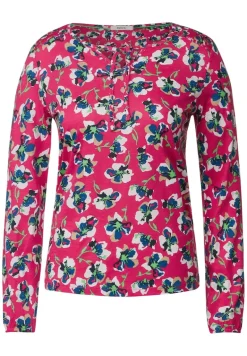 Tunikashirt mit Blumenmuster fresh pink