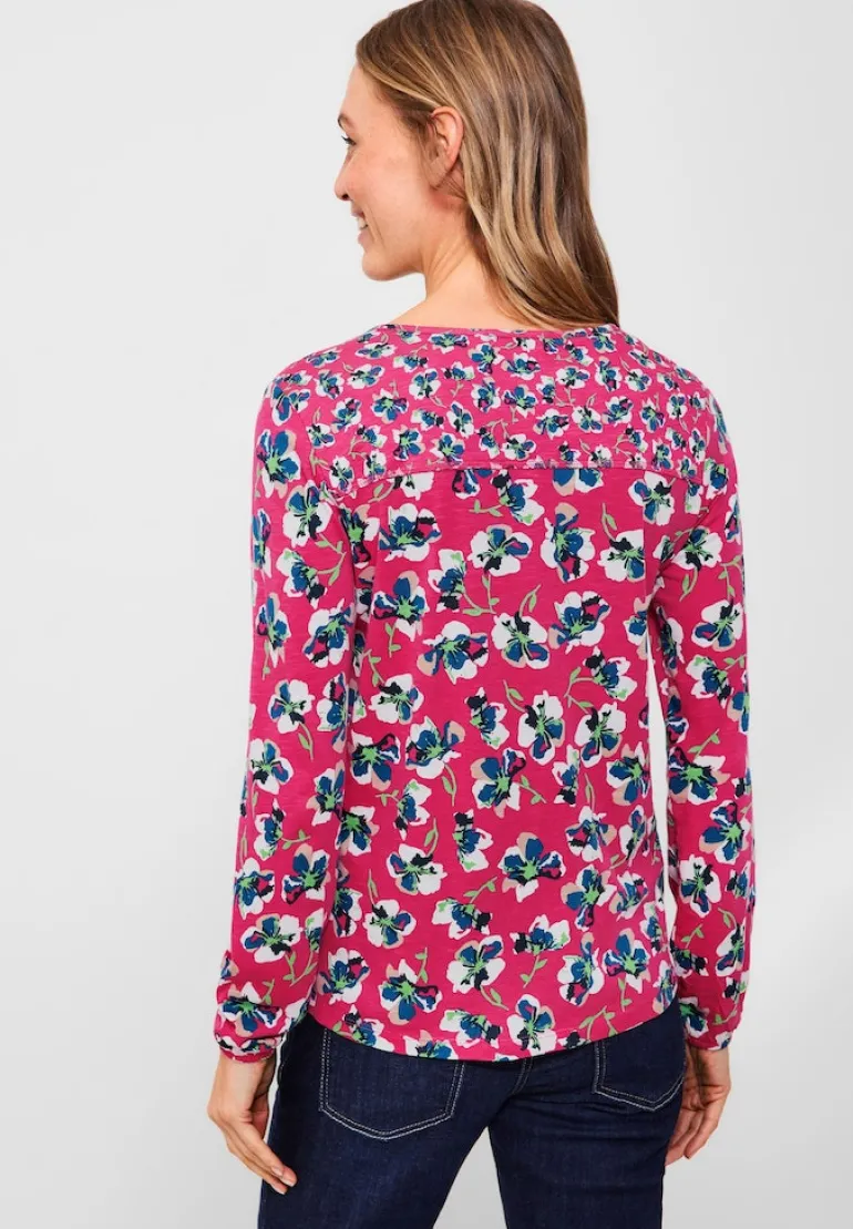Tunikashirt mit Blumenmuster fresh pink
