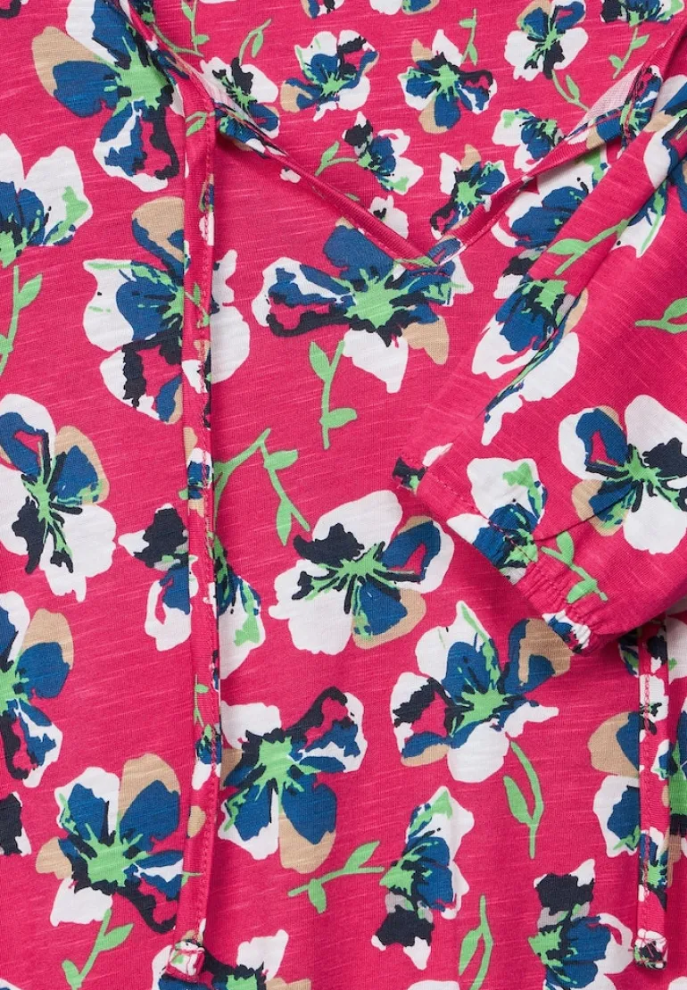 Tunikashirt mit Blumenmuster fresh pink