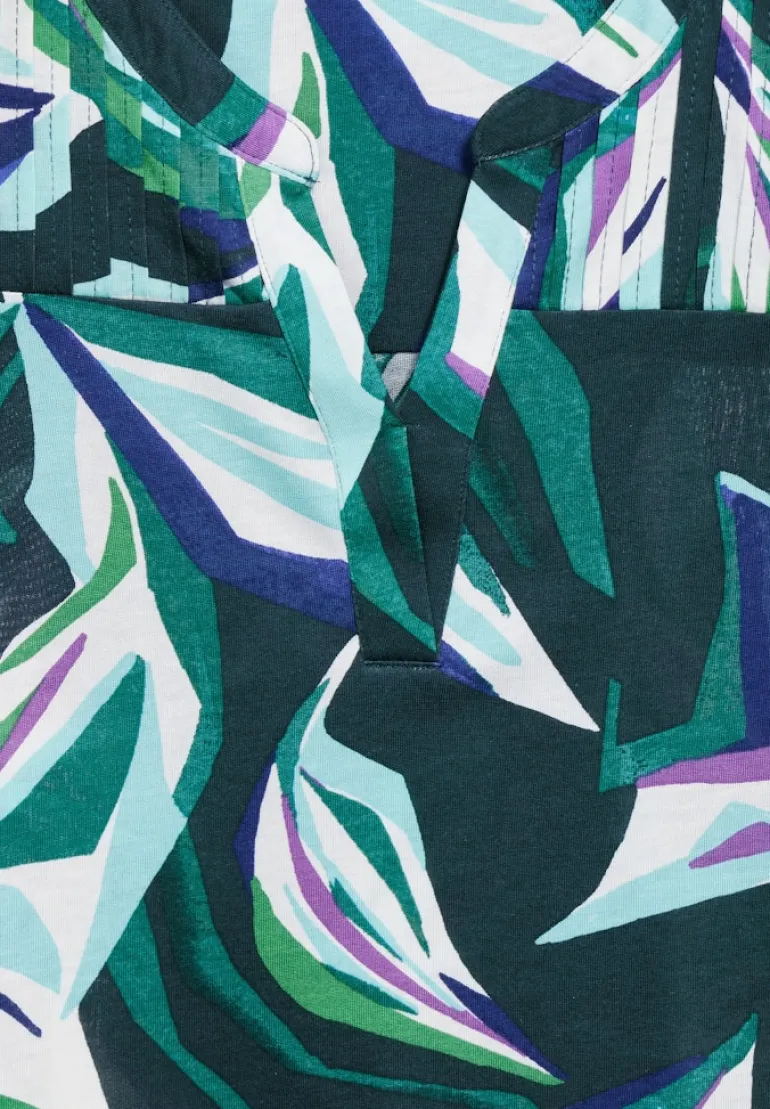 Tunika-Shirt mit Print fir green