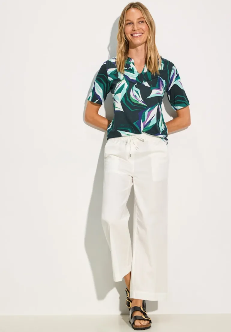 Tunika-Shirt mit Print fir green