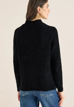 Turtleneck Chenille Pullover black