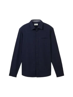 Twill-Hemd mit Struktur sky captain blue