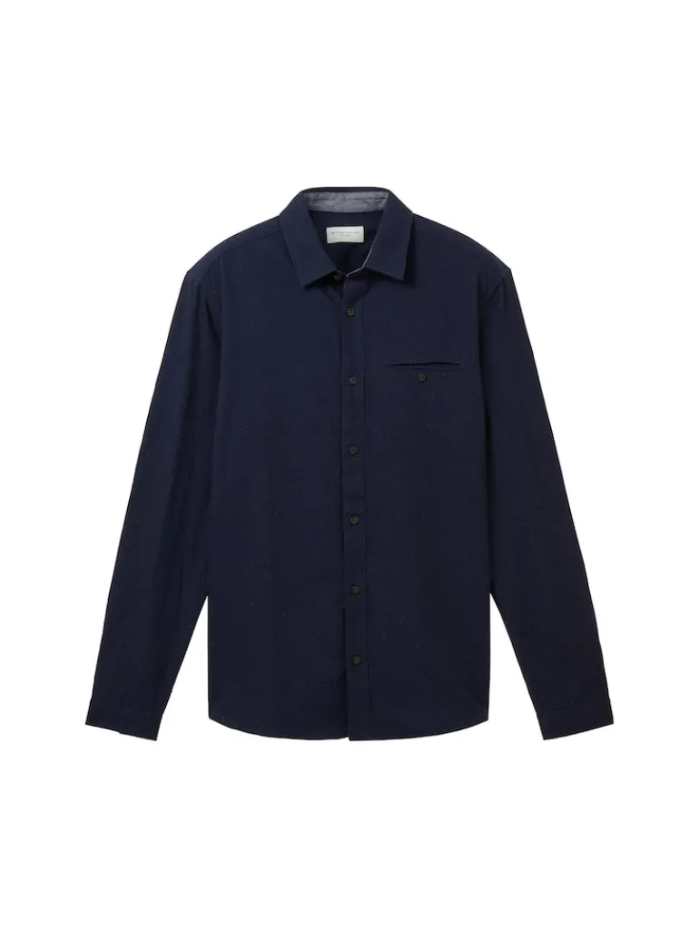 Twill-Hemd mit Struktur sky captain blue