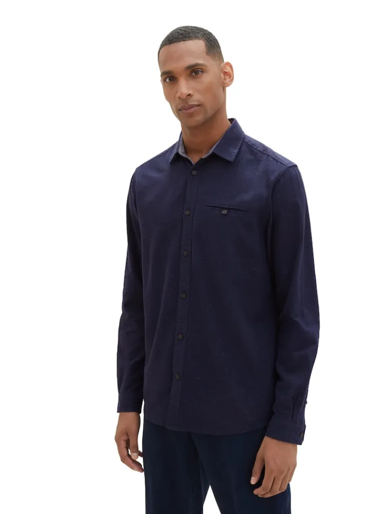 Twill-Hemd mit Struktur sky captain blue