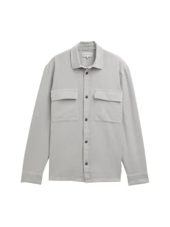 Twill Overshirt aus Baumwolle chalk grey