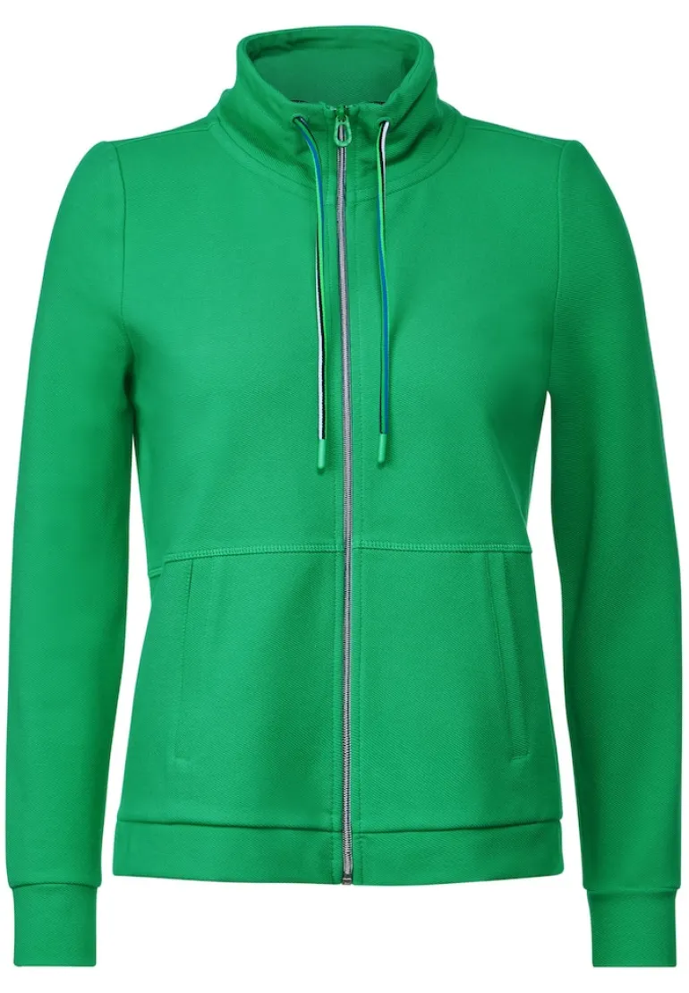 Twill Sweatjacke celery green