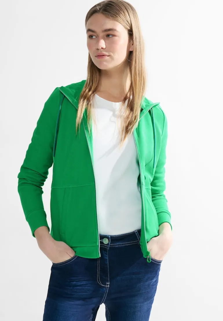 Twill Sweatjacke celery green