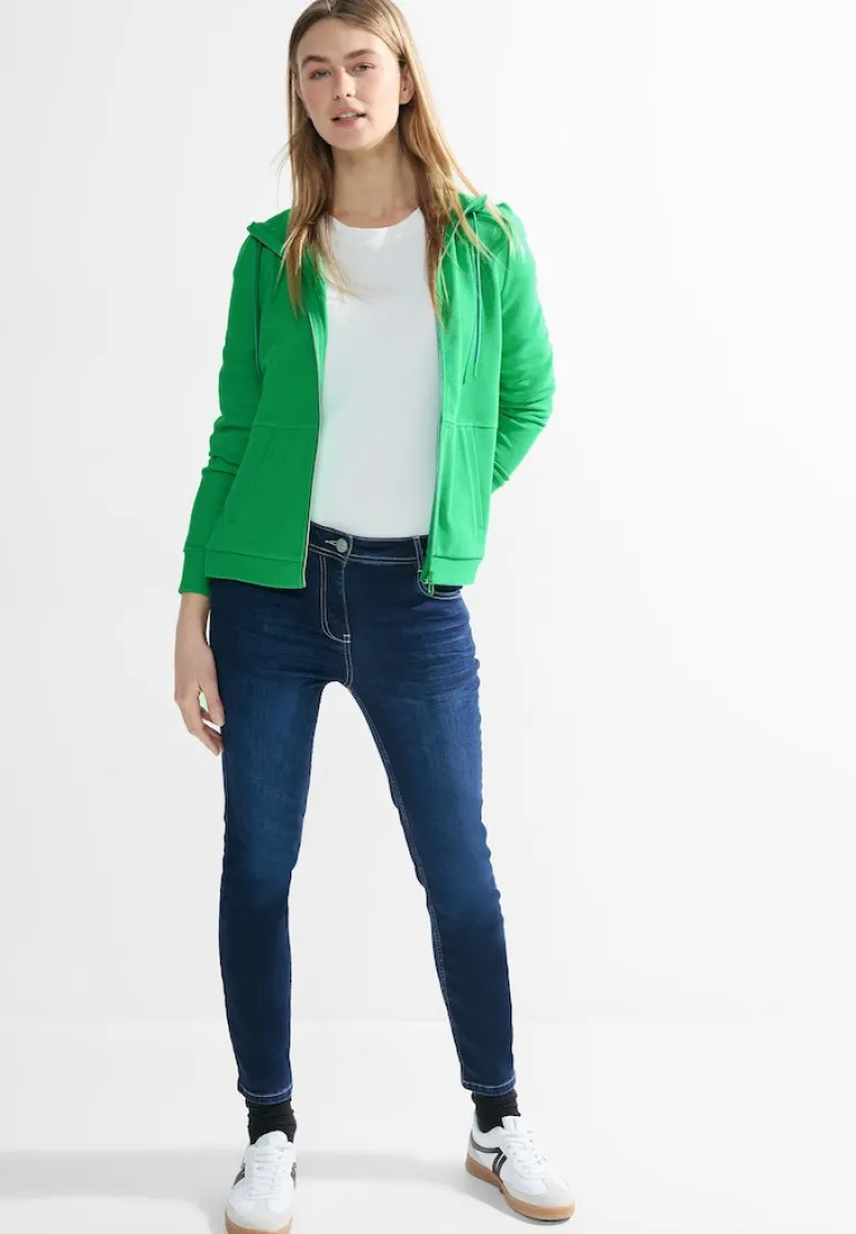 Twill Sweatjacke celery green