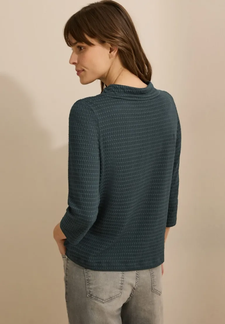 Two-Tone Strukturshirt slate khaki