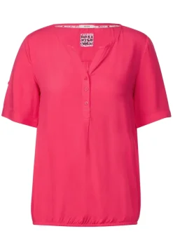 Unifarbene Basic Bluse strawberry red
