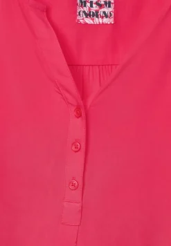 Unifarbene Basic Bluse strawberry red