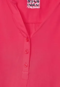 Unifarbene Basic Bluse strawberry red