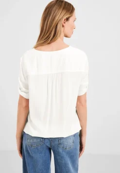 Unifarbene Basic Bluse vanilla white
