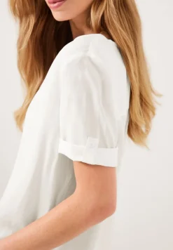 Unifarbene Basic Bluse vanilla white