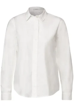 Unifarbene Baumwollbluse vanilla white