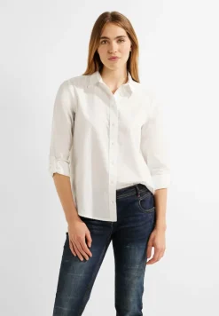 Unifarbene Baumwollbluse vanilla white