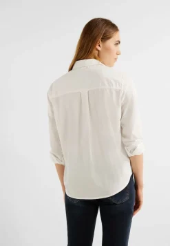 Unifarbene Baumwollbluse vanilla white
