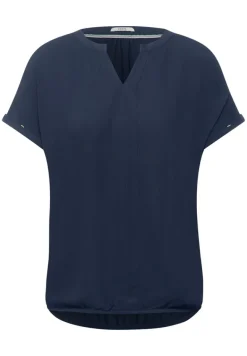 Unifarbene Bluse river blue