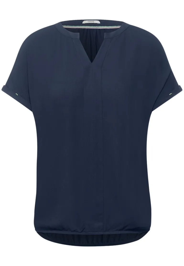 Unifarbene Bluse river blue