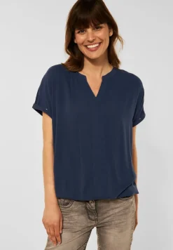 Unifarbene Bluse river blue