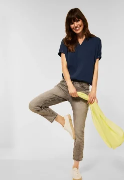 Unifarbene Bluse river blue