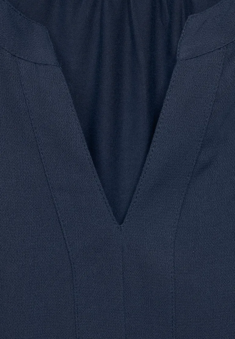 Unifarbene Bluse river blue