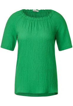 Unifarbene Struktur Bluse fresh green