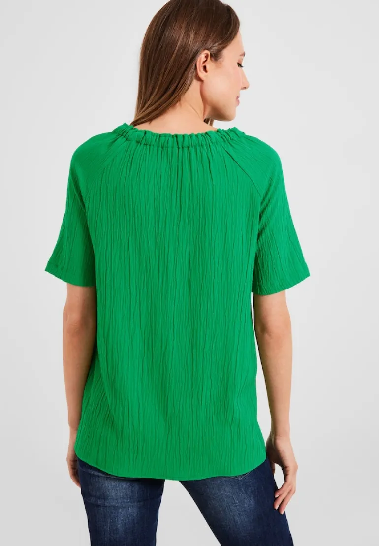 Unifarbene Struktur Bluse fresh green