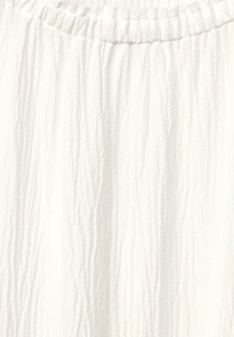 Unifarbene Struktur Bluse vanilla white