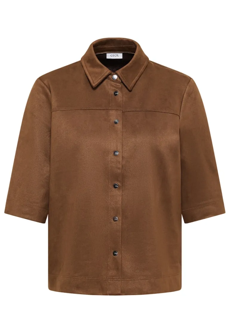 Veloursbluse mocha caramel