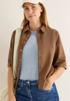 Veloursbluse mocha caramel