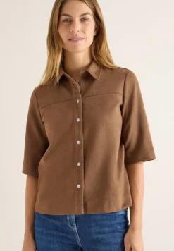 Veloursbluse mocha caramel