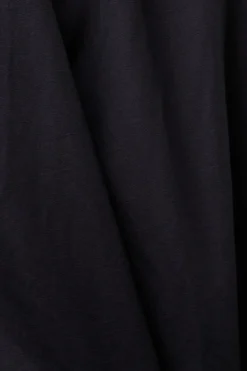 Verkürzte Culotte aus Baumwolle und Leinen black