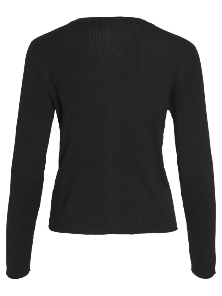 VIABELLA RIB L/S KNIT CARDIGAN black