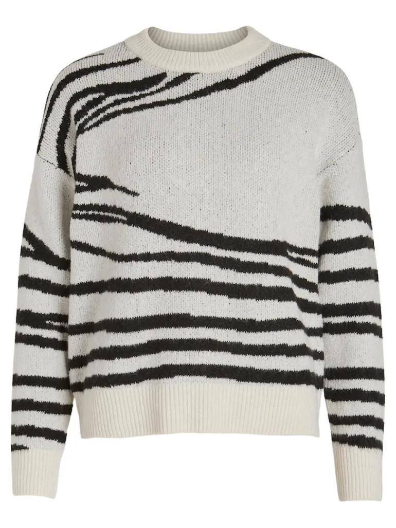 VIALIRA NEW L/S O-NECK KNIT TOP/SU super light natural melan