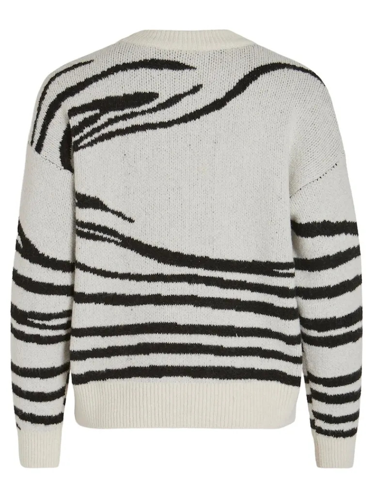 VIALIRA NEW L/S O-NECK KNIT TOP/SU super light natural melan