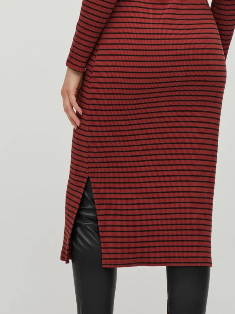 VIBALU CREW NECK L/S MIDI DRESS - NOOS fired brick