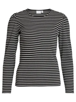 VIBALU PUFF L/S RIB TOP - NOOS black